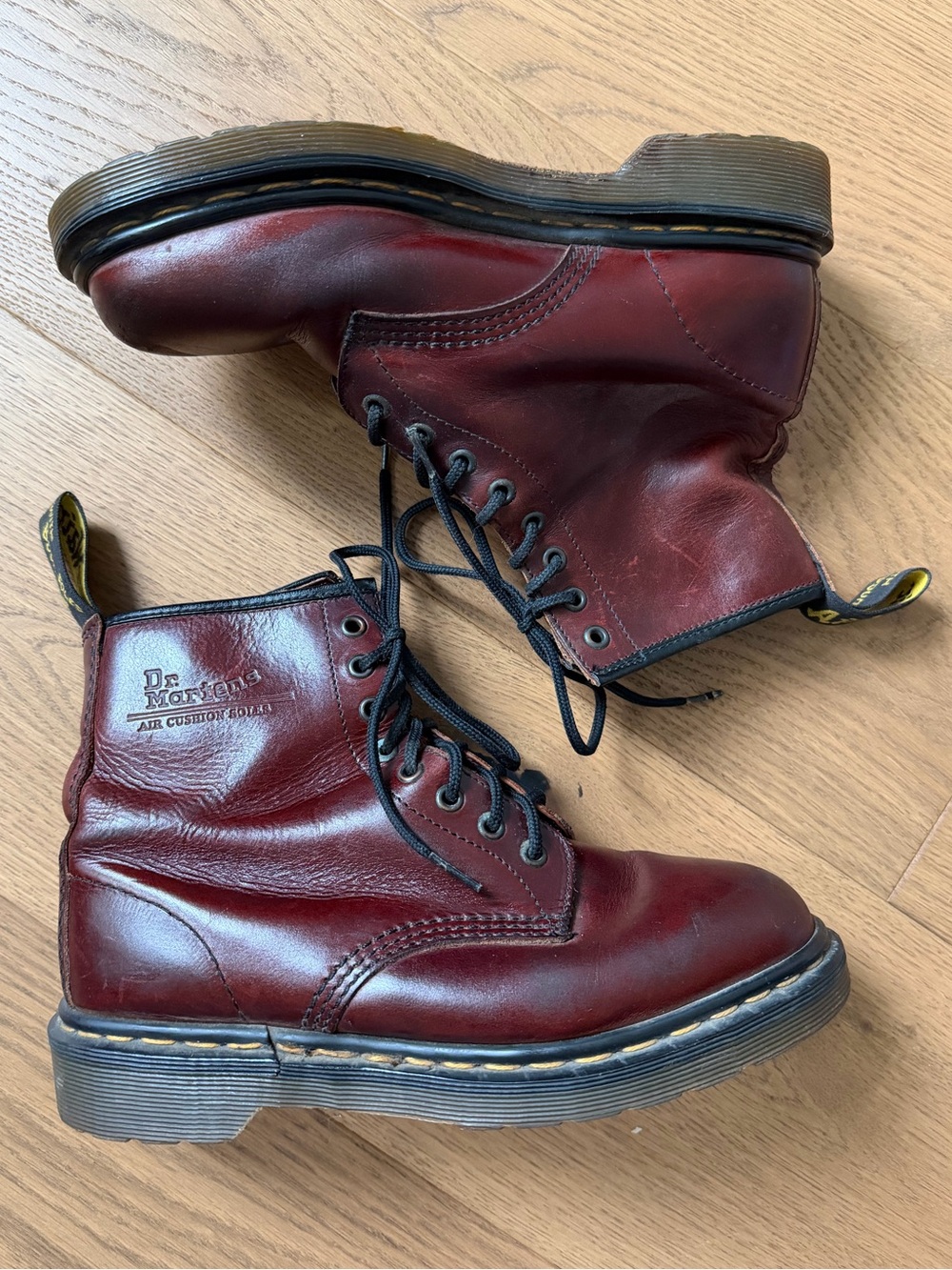 Dr. Martens 1460 8-Eye Combat Boots - Size 8 - Oxblood - Vintage Made in England